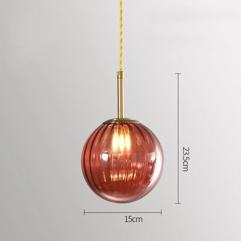 suspension LED en verre design moderne simpliste