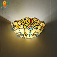 European style glass art deco tiffany wall light