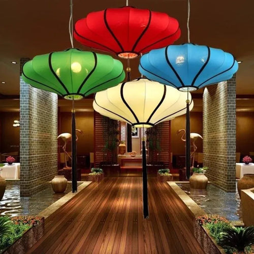 Chinese fabric chandelier for restaurants and hotels - vue 3 sur 11