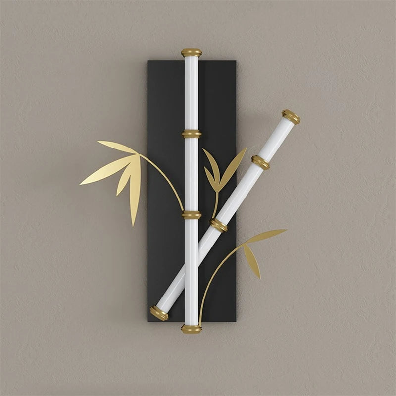Modern Chinese style acrylic bamboo effect wall light - vue 6 sur 10