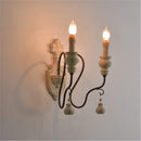 Vintage industrial style wood and iron wall light