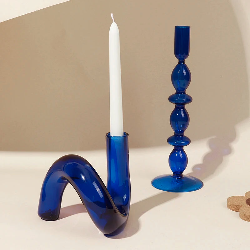 Glass candle holders for romantic decoration and parties - vue 5 sur 14