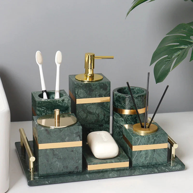 Nordic style marble bathroom set