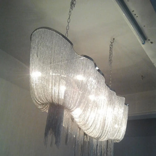 Modern aluminium tassel pendant light for decorative indoor lighting - vue 3 sur 8