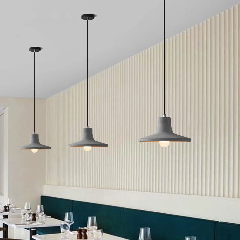 industrial style concrete pendant light for modern decoration - vue 4 sur 13