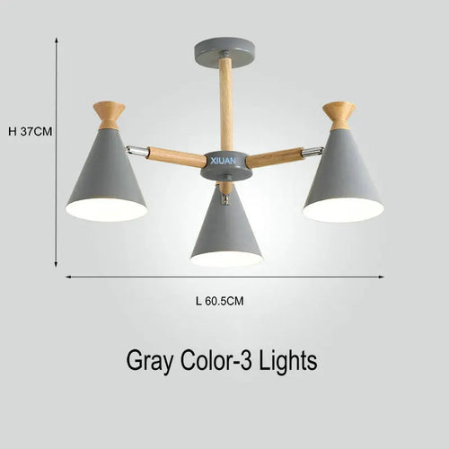 Nordic wooden pendant light for interior decor - vue 22 sur 26