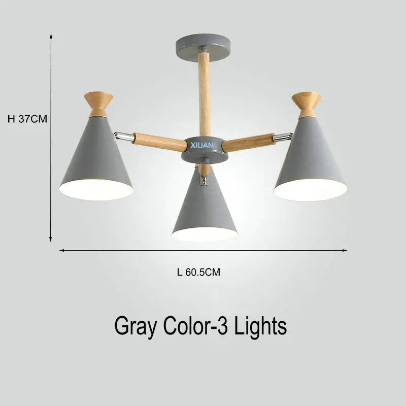 Nordic wooden pendant light for interior decor - vue 21 sur 26
