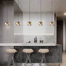 Modern cylindrical glass LED chandelier nordic style