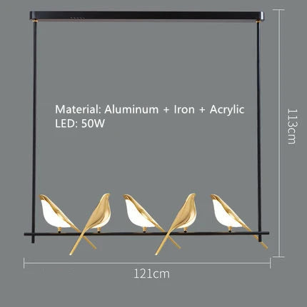 Gold plated modern adjustable novelty bird LED pendant light - vue 14 sur 18