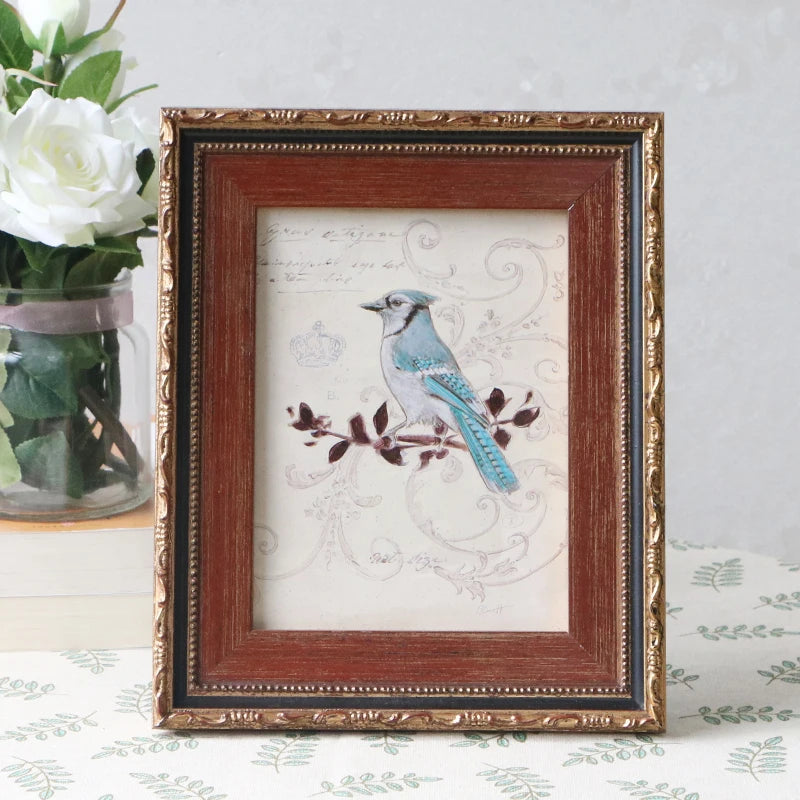 Retro solid wood photo frame for family décor