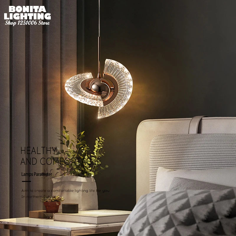Modern acrylic UFO pendant light for interior decoration - vue 6 sur 7