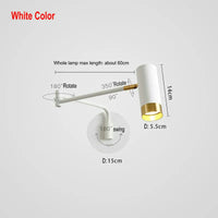 Extendable wall light with on/off switch