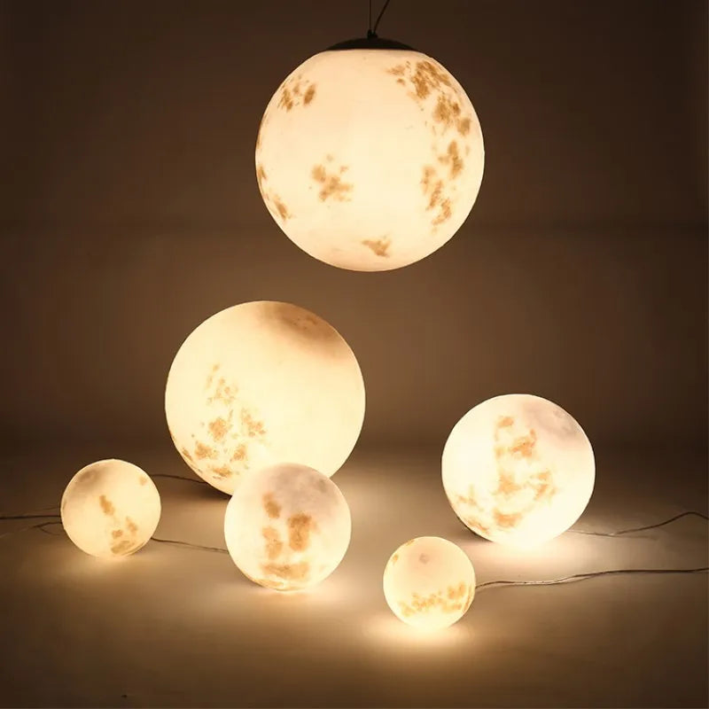 Modern resin moon LED pendant light