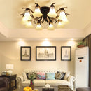 Vintage glass and metal retro ceiling light