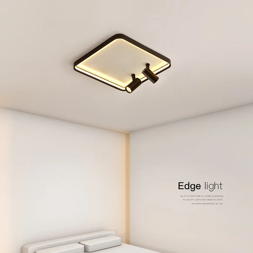 Modern LED ceiling light for living room, bedroom, indoor round, square or rectangular surface mounted lighting - vue 4 sur 16