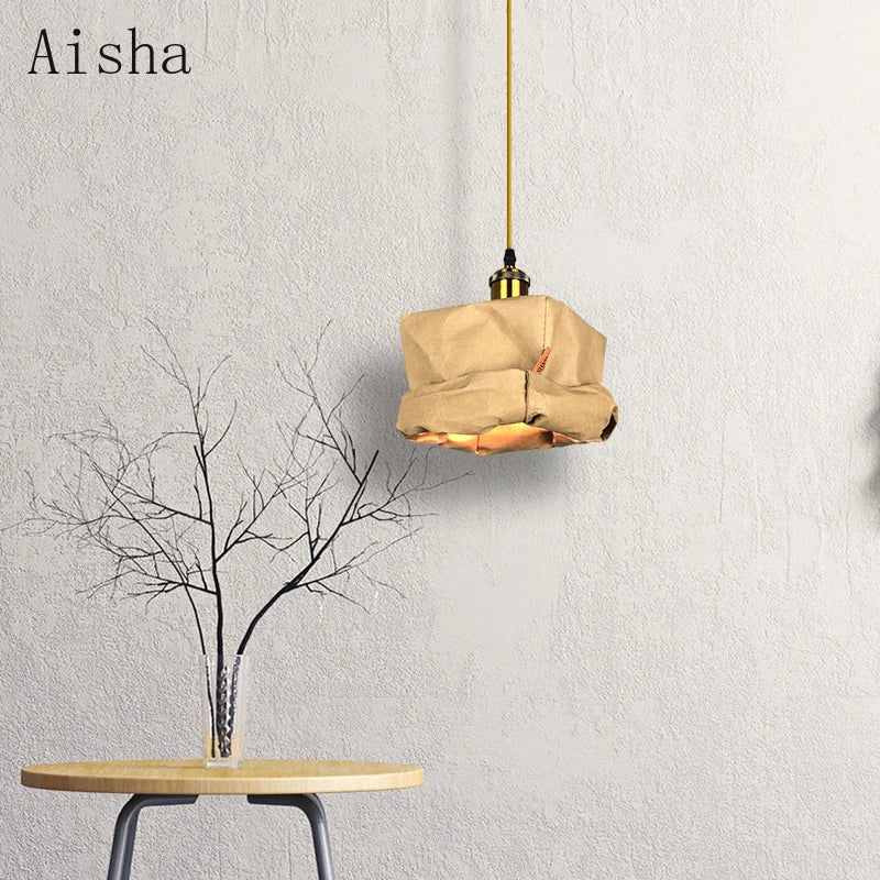 Kraft paper pendant light for creative and minimalist Nordic decor