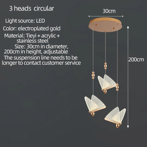 butterfly chandelier ceiling decoration for living room and hall - vue 12 sur 13