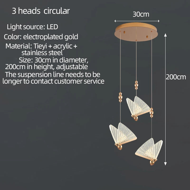 butterfly chandelier ceiling decoration for living room and hall - vue 11 sur 13