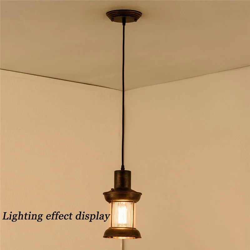 American vintage glass pendant light for café and restaurant - vue 5 sur 8