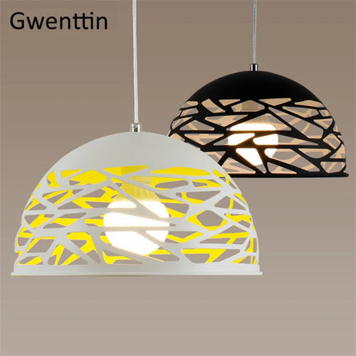 Modern eggshell pendant light for interior decoration - vue 2 sur 8