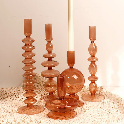 Glass candle holders for festive table decoration - vue 7 sur 11