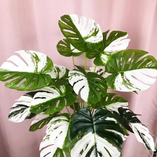 Artificial bonsai monstera and palm tree for indoor and outdoor decoration - vue 4 sur 10