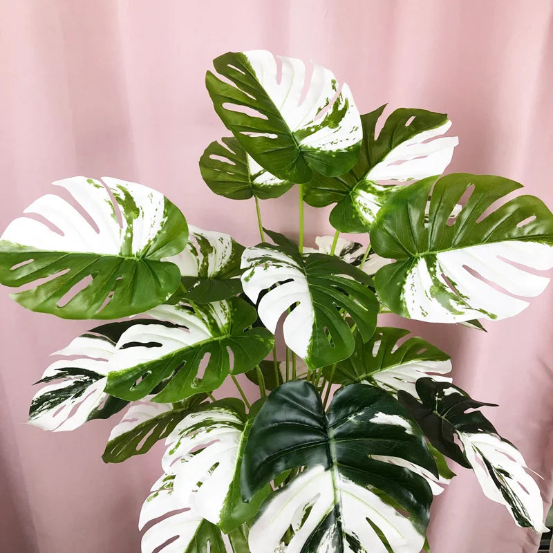 Artificial bonsai monstera and palm tree for indoor and outdoor decoration - vue 3 sur 10