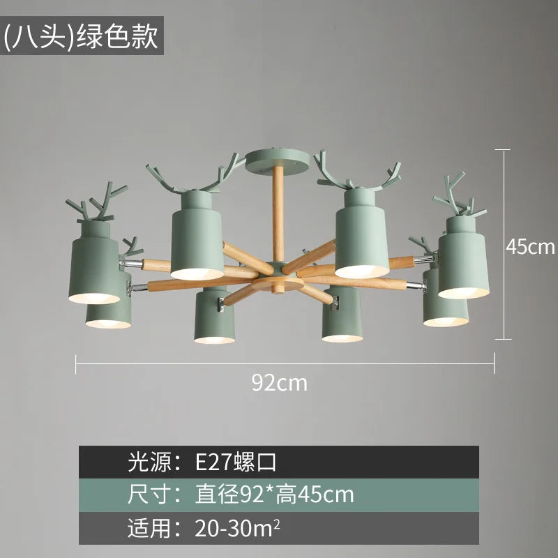 Nordic wood ceiling light with simple and creative design - vue 11 sur 16