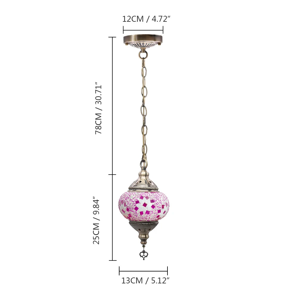 Handmade Turkish mosaic glass pendant light Mediterranean decoration - vue 11 sur 27