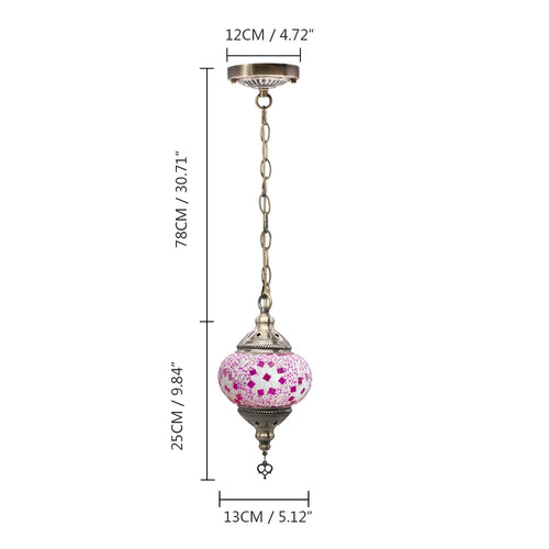 Handmade Turkish mosaic glass pendant light Mediterranean decoration - vue 11 sur 27