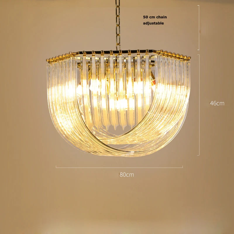Contemporary chrome and silver hanging chandelier for modern lighting