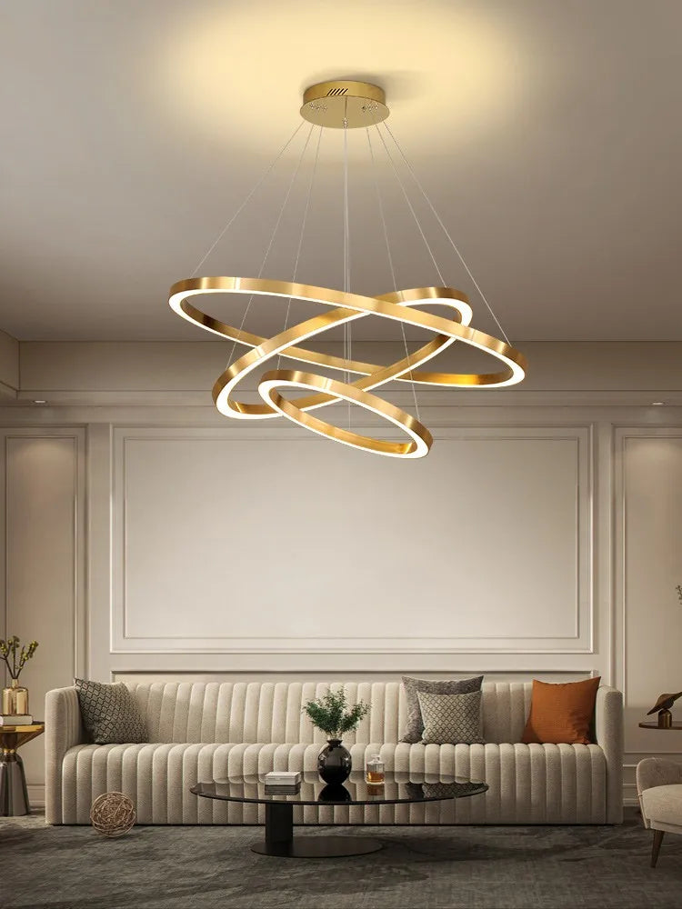 Simple modern nordic style round chandelier for indoor decor