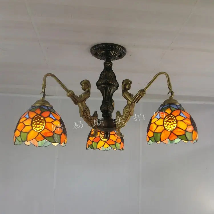 Mediterranean Tiffany mermaid chandelier for creative interiors - vue 12 sur 17