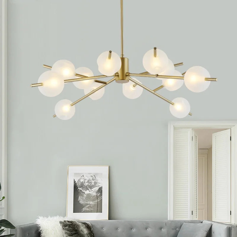 Modern glass pendant light for elegant interior decor - vue 3 sur 12