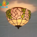 Tiffany style glass ceiling light for artistic retro lighting