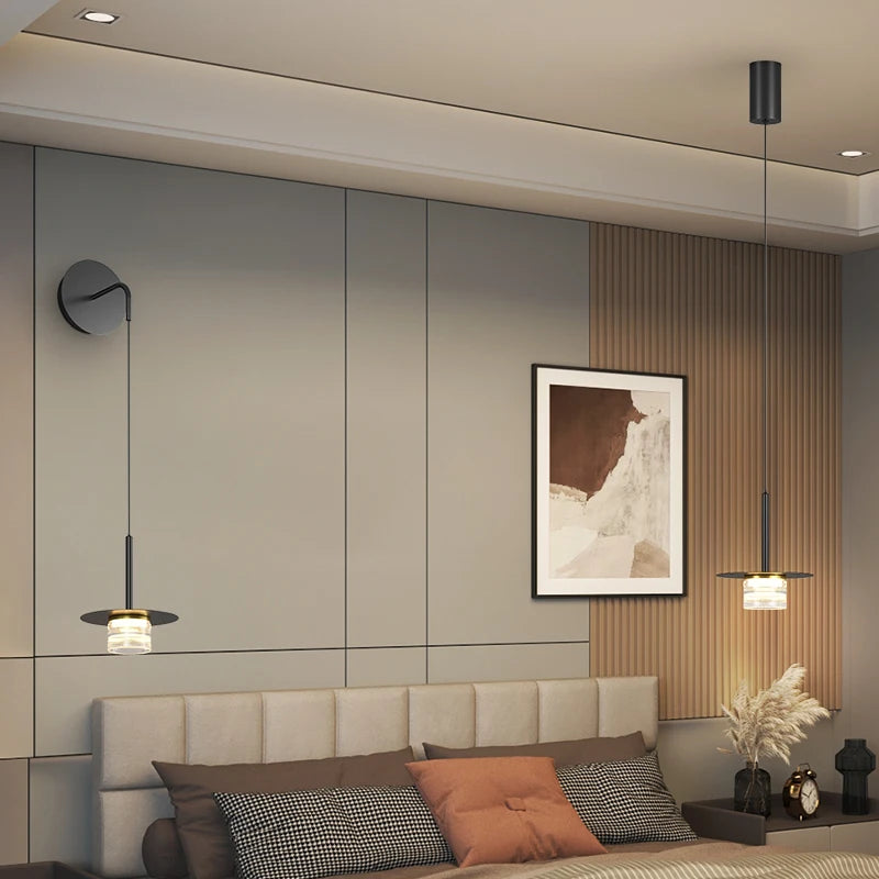 Minimalist luxury bedside pendant light small modern chandelier