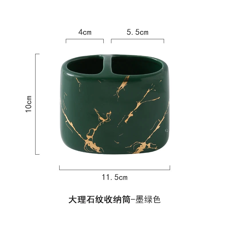 Multifunctional ceramic toothbrush holder for bathroom