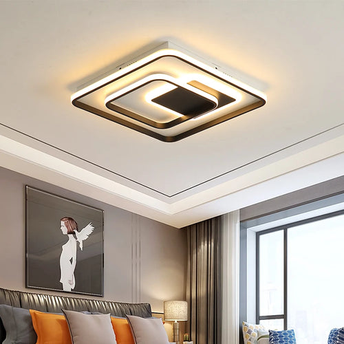 Modern wrought iron and acrylic LED ceiling light for interior decor - vue 4 sur 9