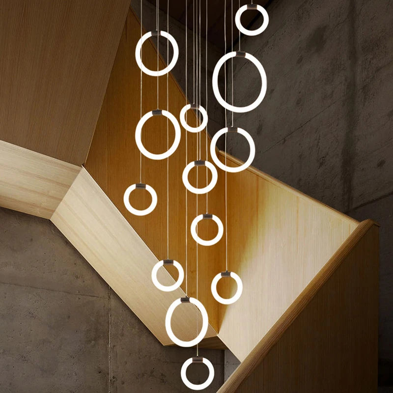 Modern ring chandelier for elegant interior decoration - vue 4 sur 14