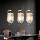 Modern Nordic style glass and copper pendant light for decorative interiors