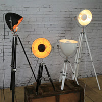 Vintage industrial tripod floor lamp with Edison bulbs