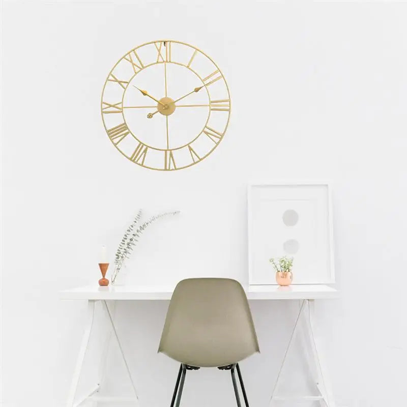 iron silent wall clock simple home decoration