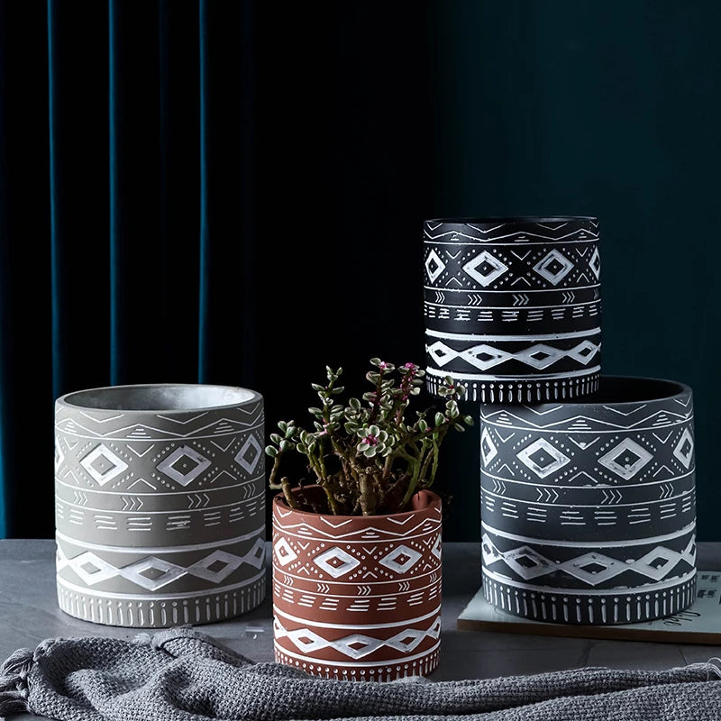Homemade concrete flowerpot silicone mould