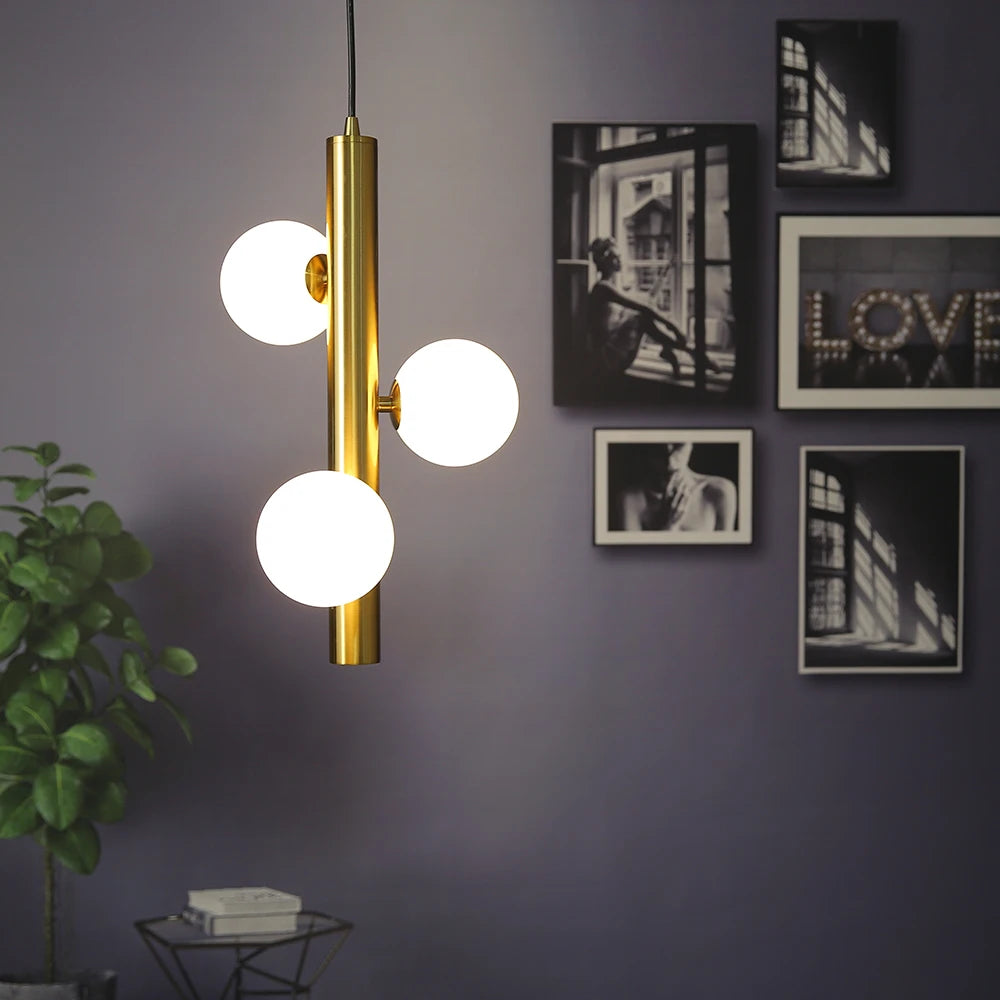 Modern matte glass LED chandelier pendant light