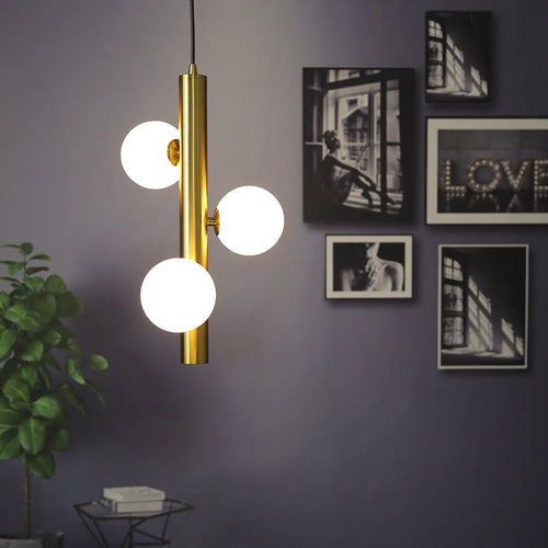 Modern matte glass LED chandelier pendant light - vue 2 sur 6