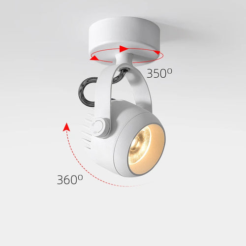 Round square LED surface mounted spotlight with adjustable angle - vue 5 sur 20