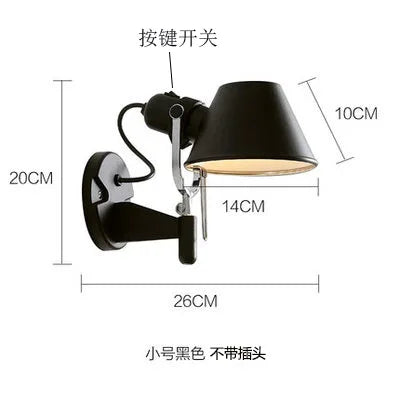 Modern LED wall light with foldable adjustable long arm for reading - vue 15 sur 16