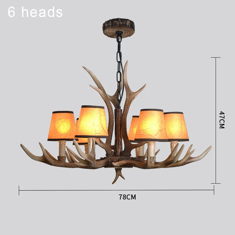 Retro resin and wood chandelier for restaurant café bar