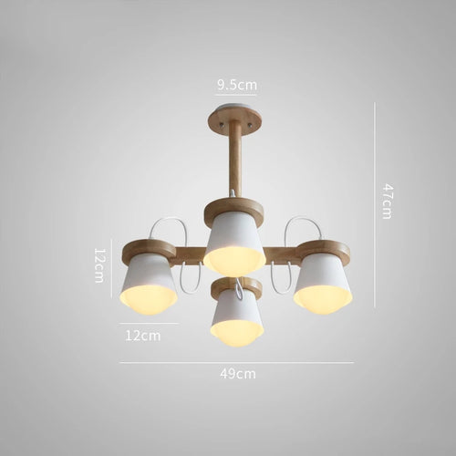 Nordic wooden pendant light for elegant interior decor - vue 14 sur 14