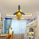 Modern LED chandelier airplane design for baby boys